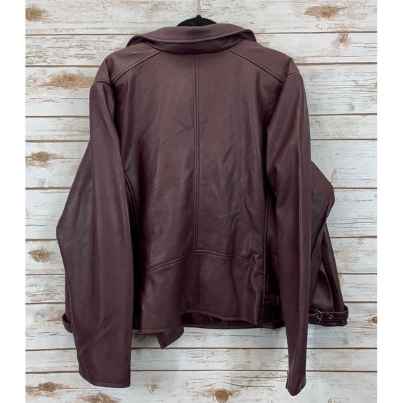 a.n.a Faux Leather Midweight Motorcycle Jacket - Picture 3 of 5